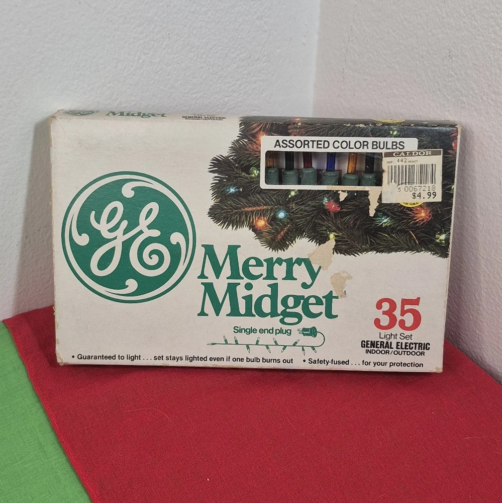 Vintage GE Merry Midget Christmas Lights – 35 Assorted Color Bulbs Tested Works